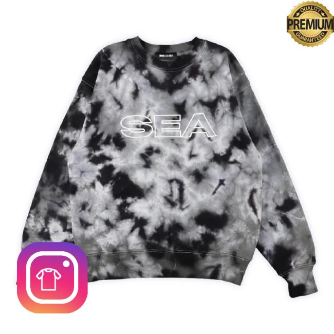 Official Wind And Sea Store Merch Wind And Sea Tie Dye Logo Black Long Sleeve Tee