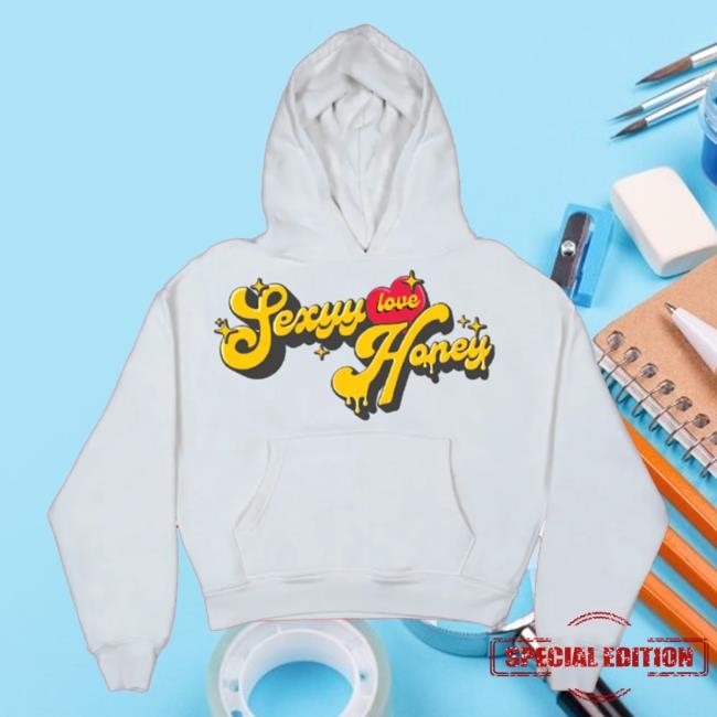 Official Sexyy4president Merch Store Sexyy Love Honey Hoodie Grey Sweatshirt