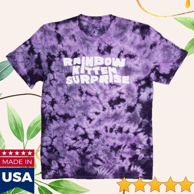 Rainbow Kitten Surprise Merch Band Name Purple Tie-Dye Tee Shirt