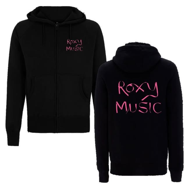 Official Roxy Music Merch Ribbon Logo Zip Long Sleeve Shirt