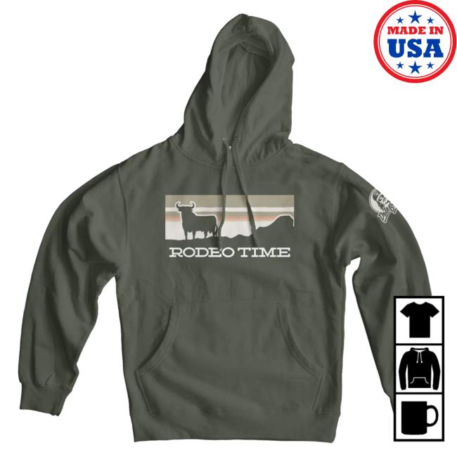 Official Rodeo Time Dale Brisby Merch Rodeo Time Sunset Hoodies Green