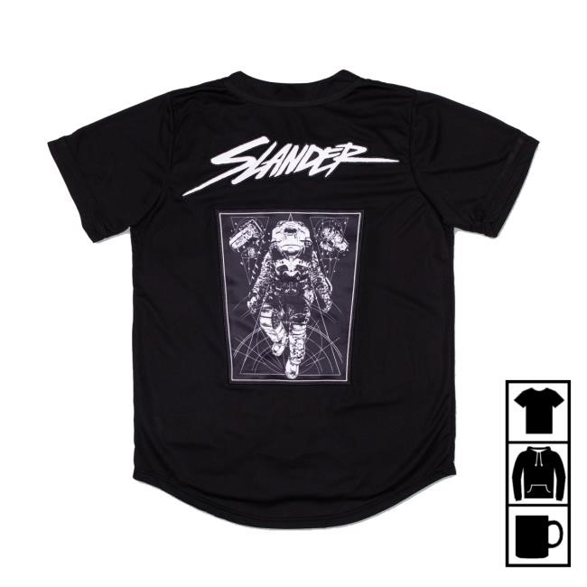 Slander Merch Store Spaceman Black Jersey Shirt