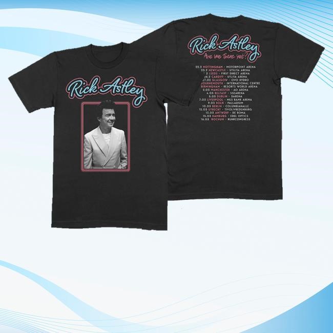 Rick Astley Merch Are We There Yet Black Tour Tank Top