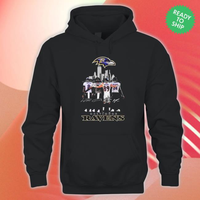 Baltimore Ravens Skyline Jackson Tucker Amorews And Peters Signatures Tee