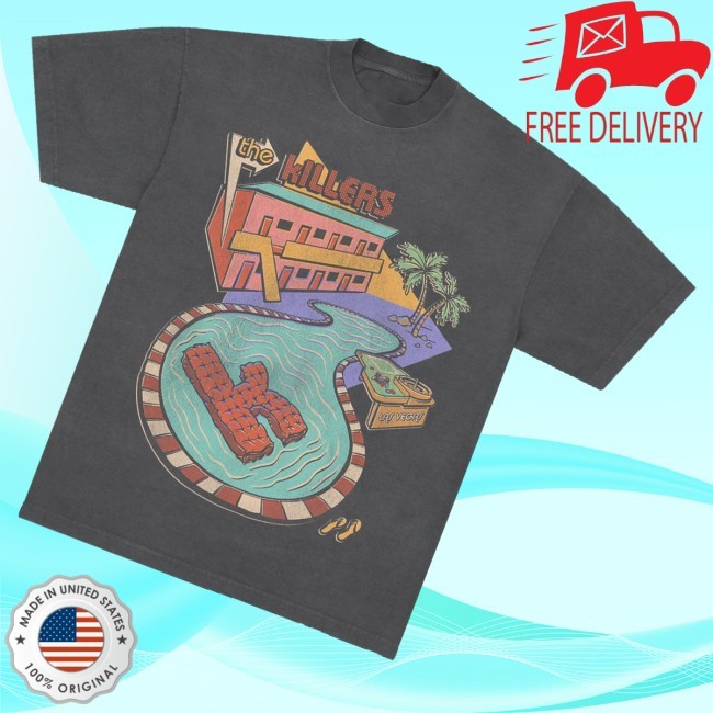 Official The Killers Merch Summer Pool T-Shirt Pepper