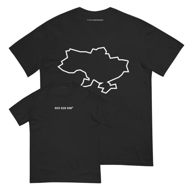 Official The Kyiv Independent 603,628 Km² Black Tee Shirt