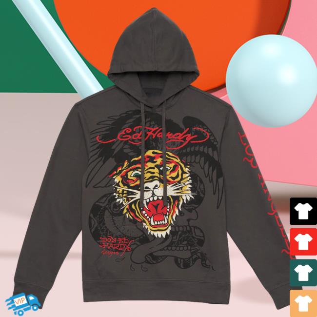 Official Ed Hardy Merch Store Retro Tiger Attractive Hoodie EdHardy Apparel Clothing Shop