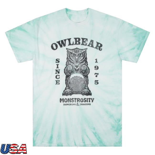 Official Dungeons & Dragons Merch Owlbear Since 1975 Tie Dye Shirt