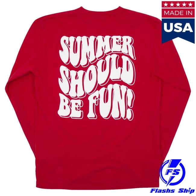 Official Drinkloverboy Merch Summer Should Be Fun Long Sleeve - Red Tee Shirt