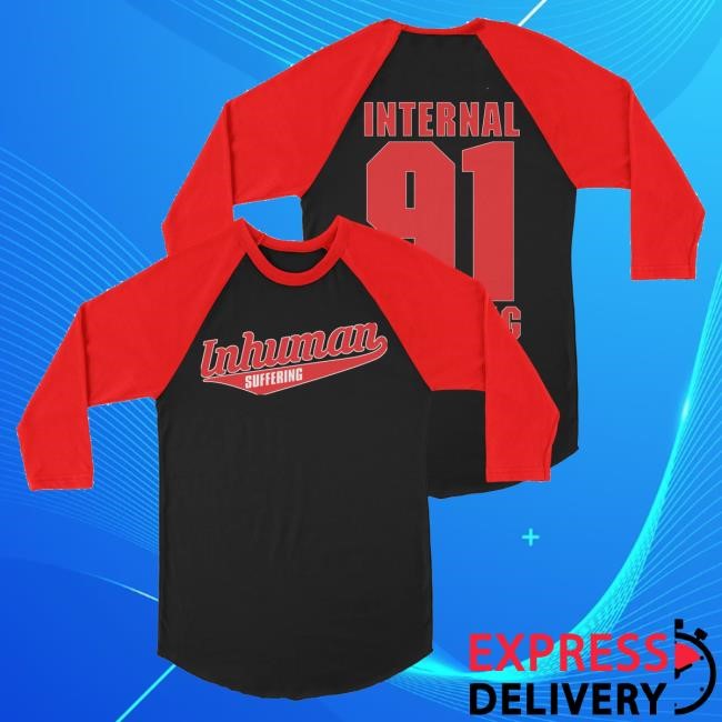 Official Night Shift Merch Internal Bleeding Inhuman Suffering Raglan Hooded Sweatshirt