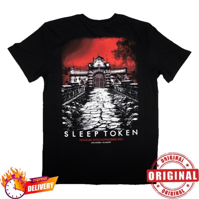 Sleep Token Official Merch Glasgow 25-11-24 Exclusive Zip Up Hoodie Black