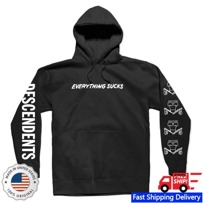 Official Descendents Merch Everything Sucks Pullover Hoodie (Black) Crewneck Sweatshirt