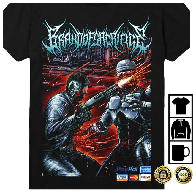 Brand Of Sacrifice Merch Terminator Vs. Robocop Black Hoodie