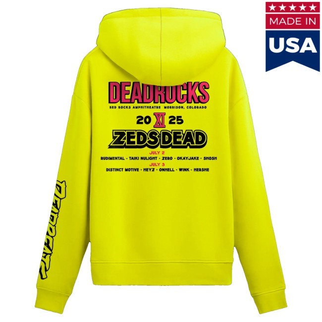 Zeds Dead Merch Deadrocks Xi- Premium Mid-Heavyweight Zip Hoodie