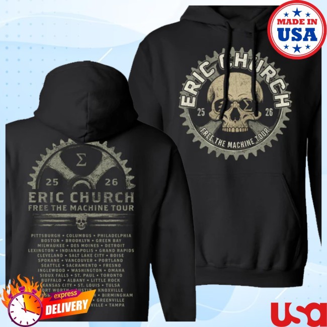 Official Eric Church Store Merch Free The Machine Tour Long Sleeve T Shirt