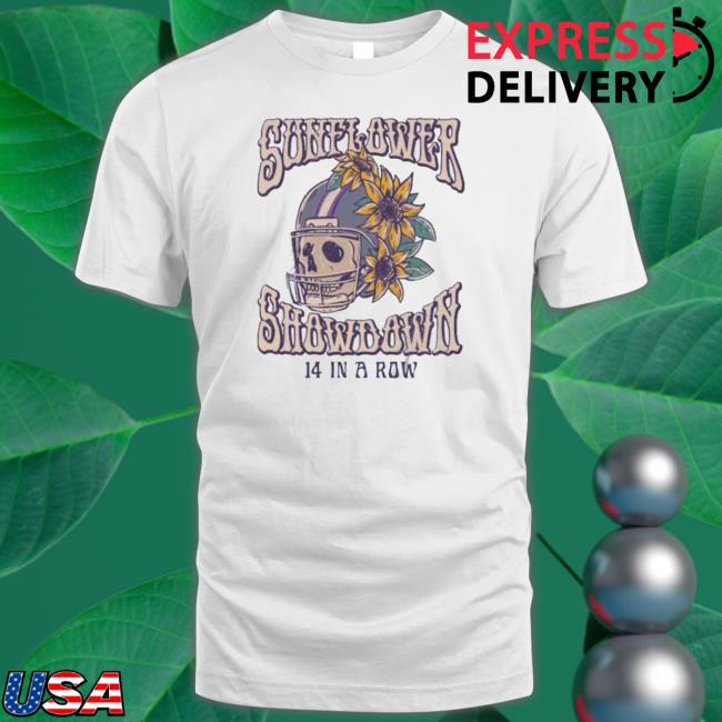 K-State Wildcats Skull Sunflower Showdown 14 In A Row Long Sleeve Shirt