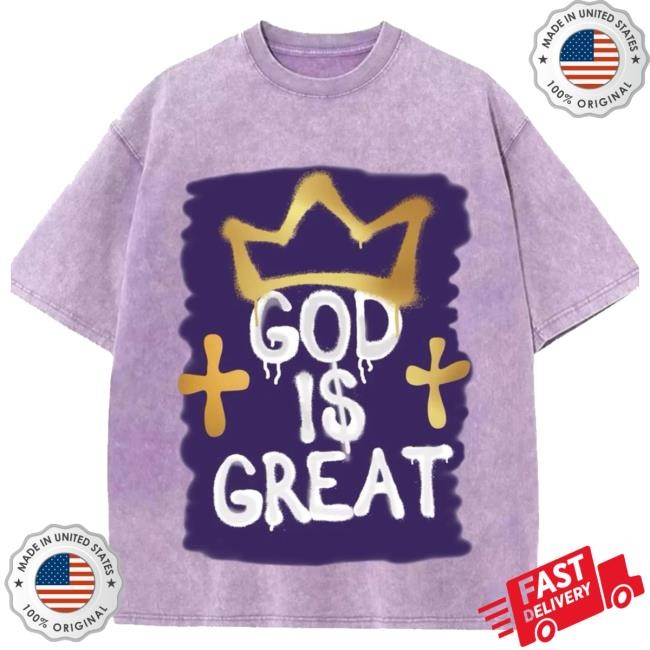 Official God Is Great Paper Straight Merch God Is Great Royal Purple Shirts