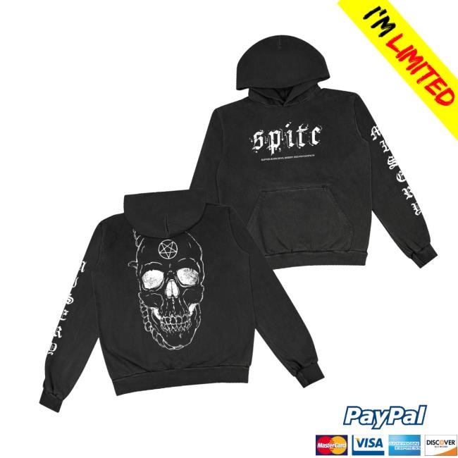 Official Spite Cult Merch Store Decade Of Misery Garment-Dyed Hoodie (Vintage Black) Tee Shirt