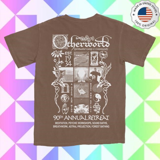 Official Otherworld Pod Merch Store Otherworld Camp Shirt - Brown Long Sleeve Shirt Otherworld Pod Merch Store Otherworld Camp Shirt - Brown Crewneck Sweatshirt