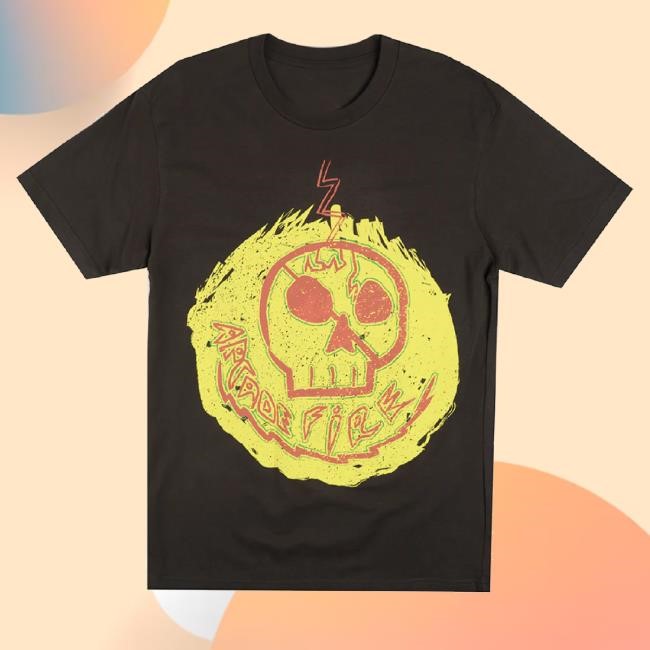 Official Steal Deal Merch Arcade Fire Graphic Classic Shirt Grey Skull