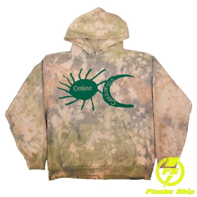 Trending Online Ceramics Merch Sun And Moon Logo Tie Dyed And Stonewashed Hoodie Sweatshirt