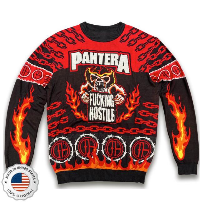Official Pantera Merch Store Pantera Hostile Holiday Crewneck