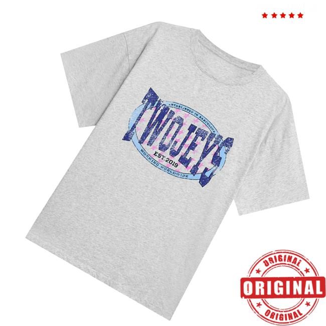 Twojeys Merch Store Worldwide Grey Melange Ringer Tee
