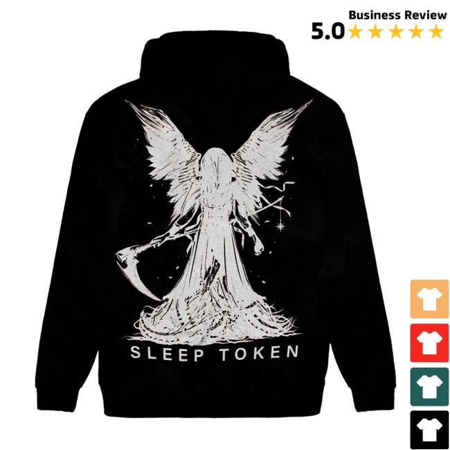 Impericon Store Sleep Token Merch Sleep Token Reaper Angel Hooded Sweatshirt