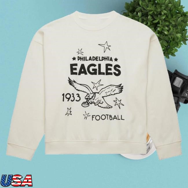 Mitchell And Ness Merch Women's Logo Lt Crew 3.0 Philadelphia Eagles New Shirt