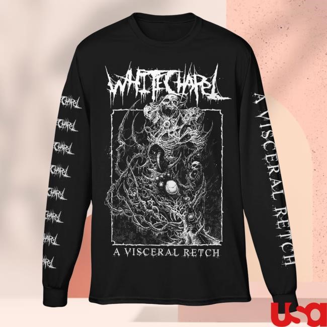 Limited Whitechapel Merchnow Merch Store A Visceral Retch Black Long Sleeve Crewneck Sweatshirt