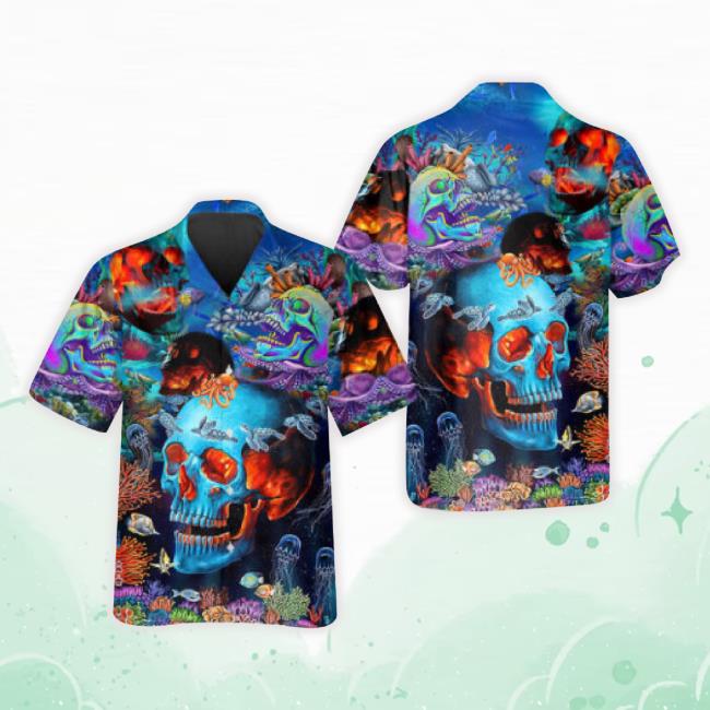 Marine Vibe Skull Art Hawaiian Hoodie