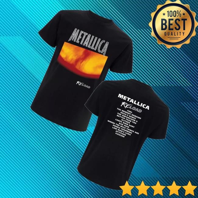 Metallica Merch Store Reload Cover & Tracks Black Tee