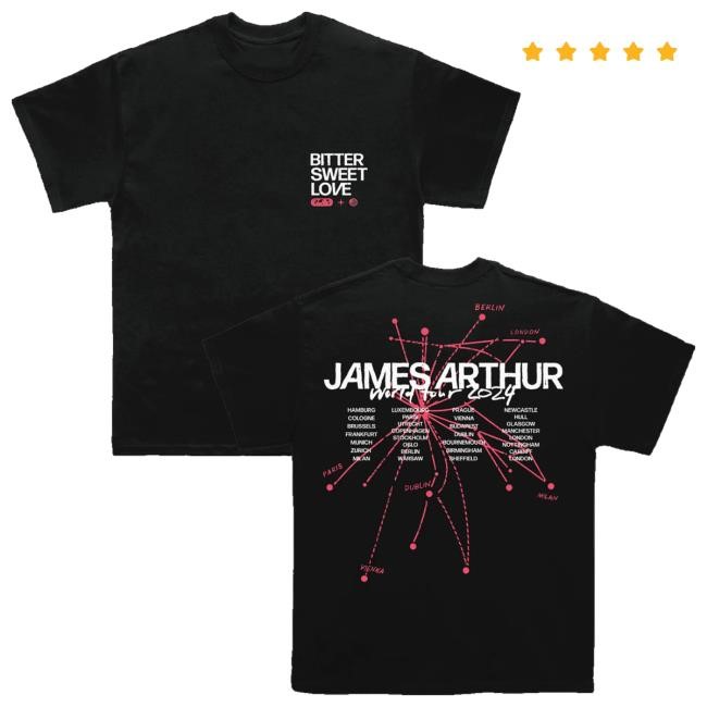 James Arthur Official Store Bitter Sweet Love Tour Tee Shirt
