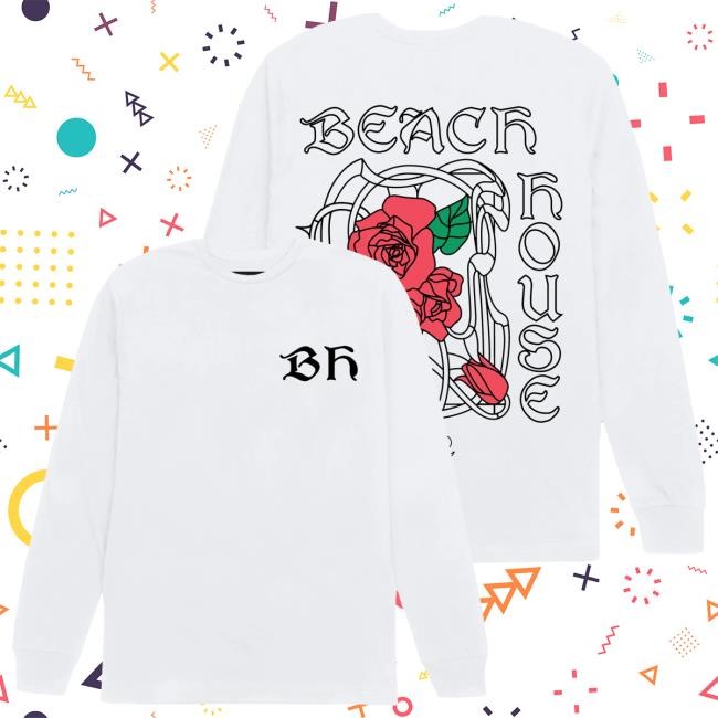 Trending Beach House Baltimore Merch Store Rose Stained Glass White Long Sleeve Tee Shirt