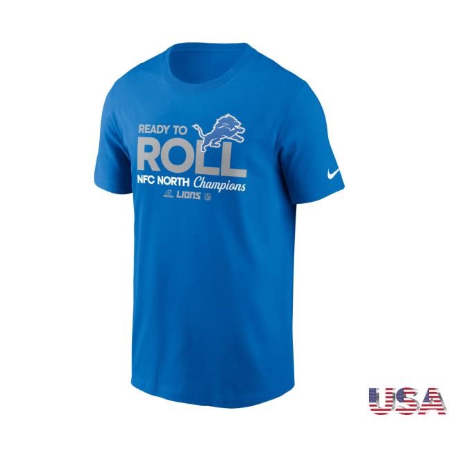 Detroit Lions 2024 Ready To Roll Nfc North Division Champions Locker Room Trophy Collection Youth T Shirt