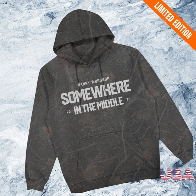 Official Danny Worsnop Store Merch Somewhere In The Middle Hoodie - Heavyweight Darkwood Camo Sweatshirt