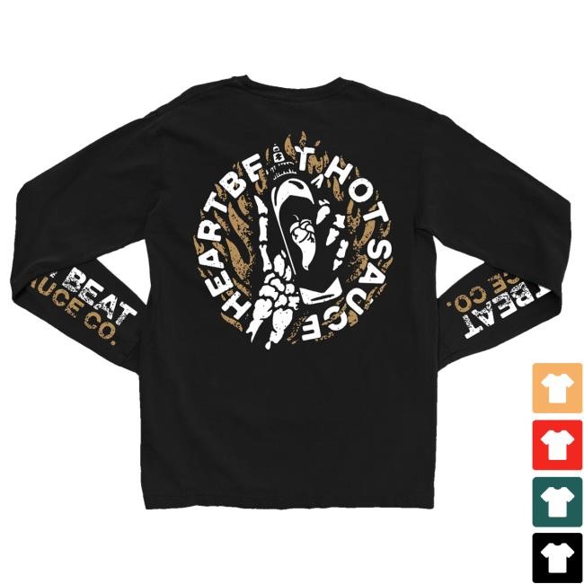 Heartbeat Hot Sauce Merch Skeleton Long Sleeve Hooded Sweatshirt