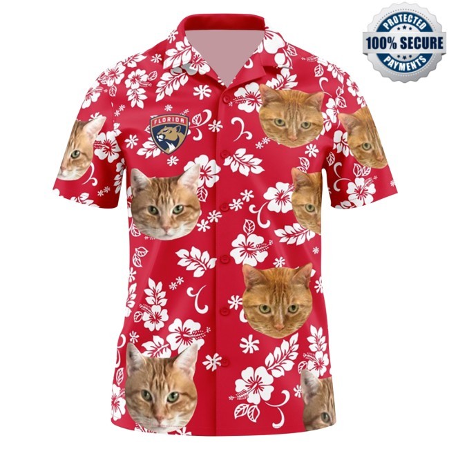 Fla Team Shop Merch Florida Panthers Coach's Cat Hawaiian Tee Shirt