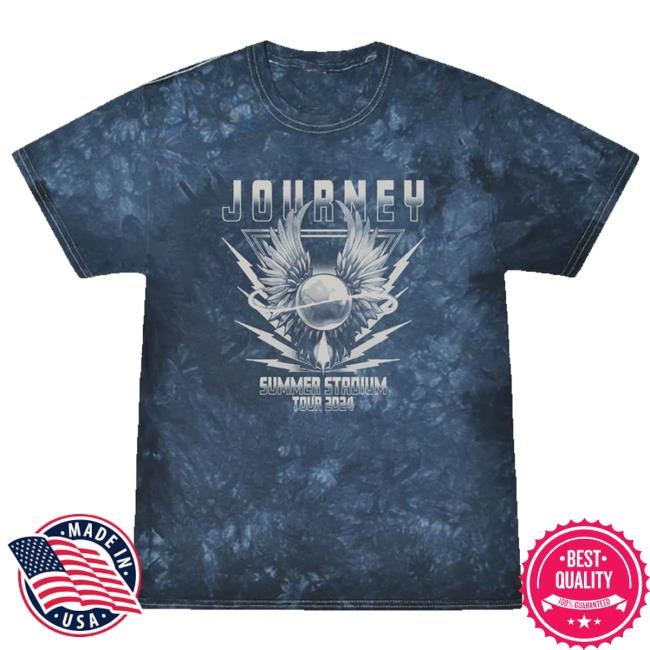 Official Journey Music Merch 2024 Navy Mineral Wash Long Sleeve Shirt