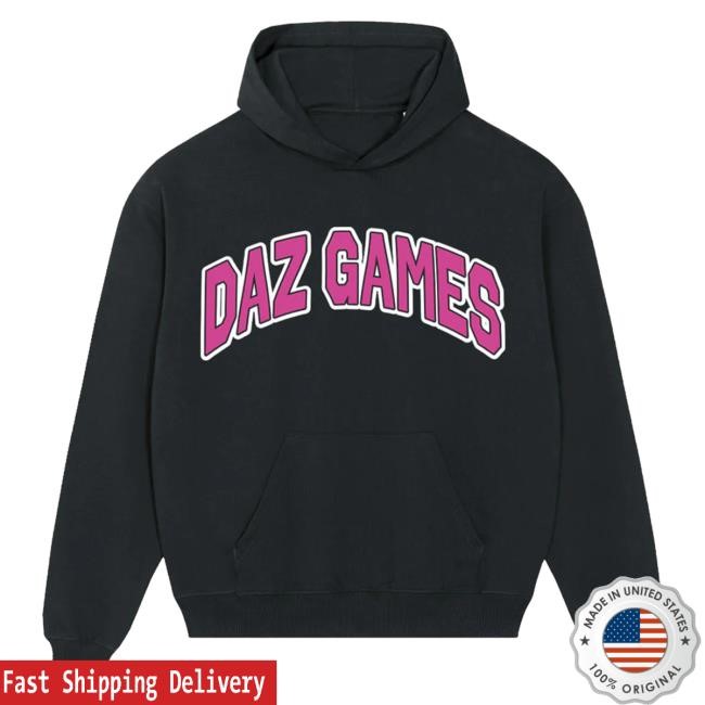 Original Daz Black Shop Merch Black Daz Games Pink Logo Hooded Sweatshirt