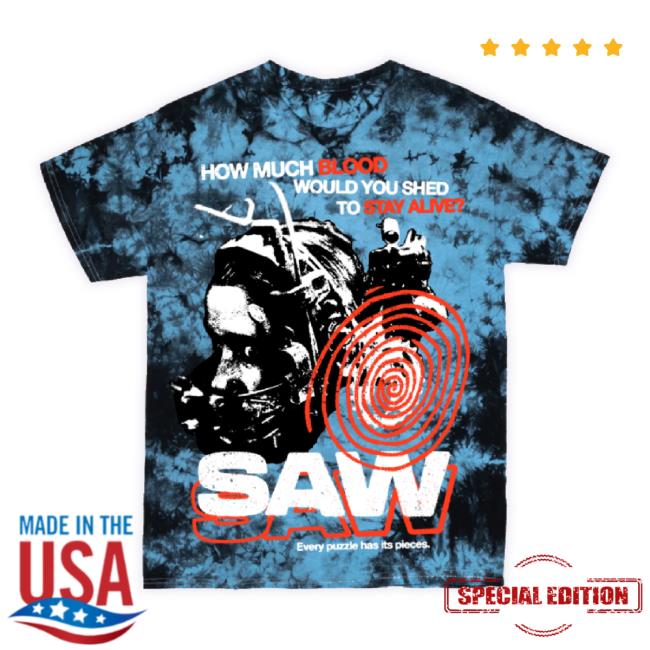 Official Studiohouse Designs Merch Store Saw Classic Tie Dye Long Sleeve Tee Sick Ungrateful (Blue)