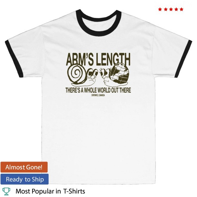 Official Arm’S Length Merch Snail Ringer Tee Shirt White Black