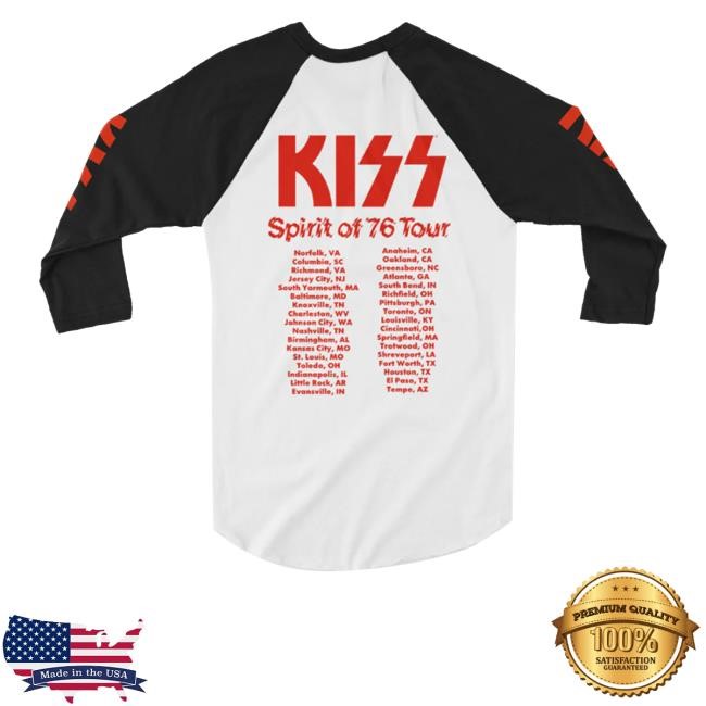 Kiss Official Store Spirit Of '76 Tour Raglan Zip Hoodie