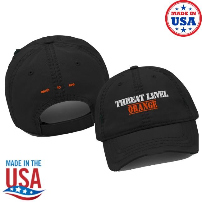 Earth To Eve Merch Store Threat Level Orange Embroidered & Distressed Dad Cap