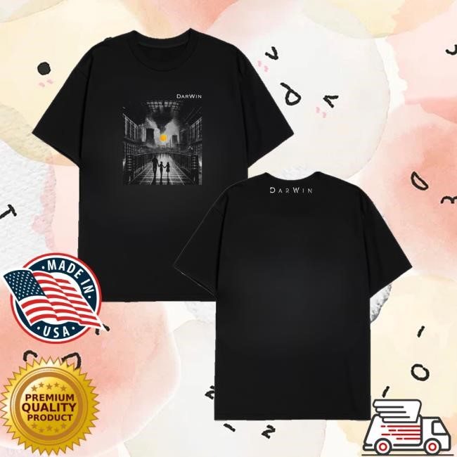 Darwin Merch Store Distorted Mirror Black T-Shirt