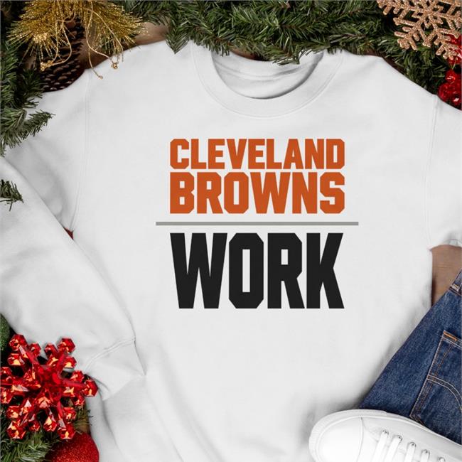 Nick Chubb Wearing Cleverland Browns Work Tee Shirt