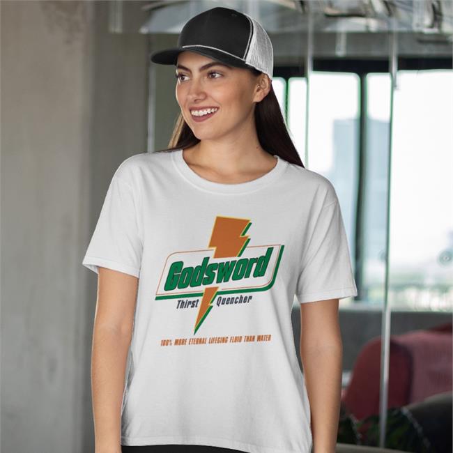 Goodshirts Godsword Thirst Quencher 100 More Eternal Lifeging Fluid Than Water Sweatshirt White