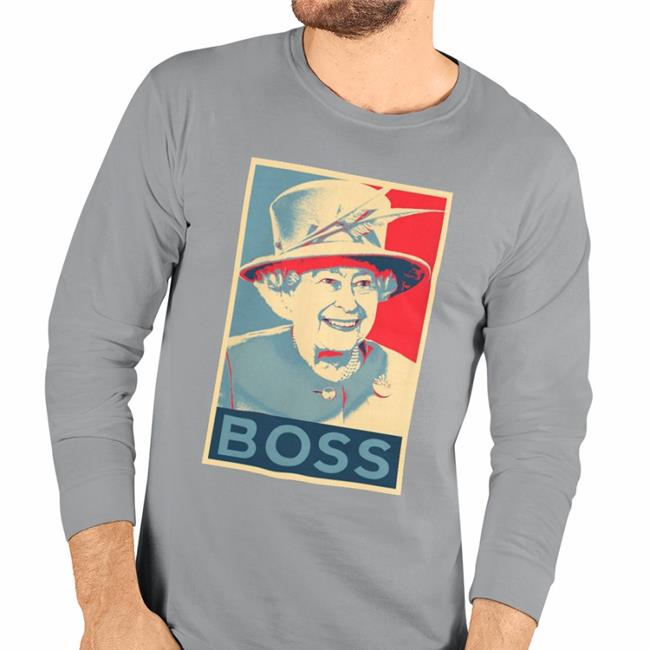 Printerval FR Elizabeth Boss Son Altesse Royale Reine D'angleterre Tee Black