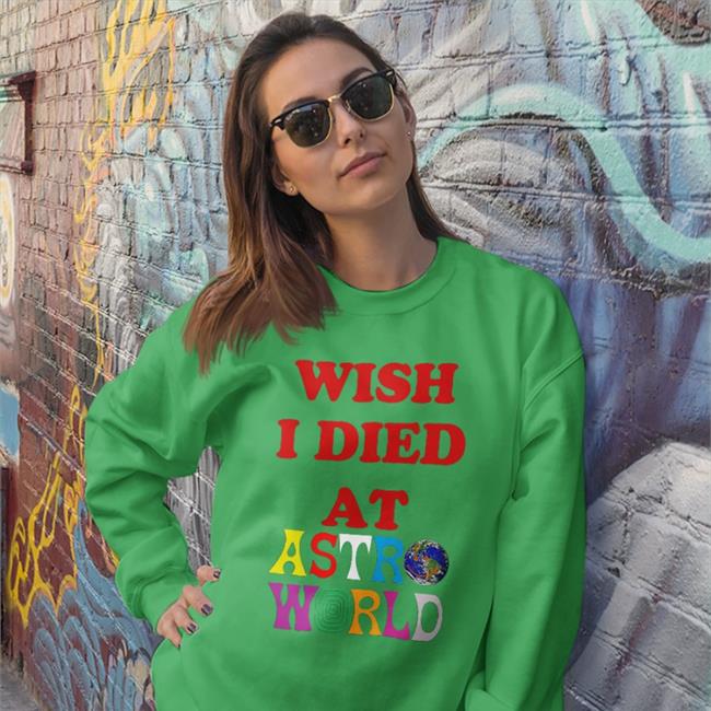 Drill Gates Wish I Died At Astro World Tee Shirt Black