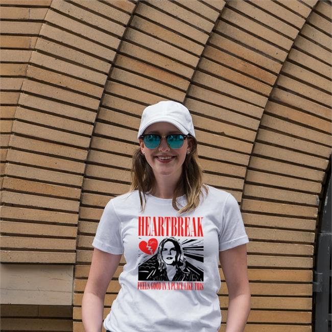 Younis White Heartbreak Feels Good In A Place Like This Shirt